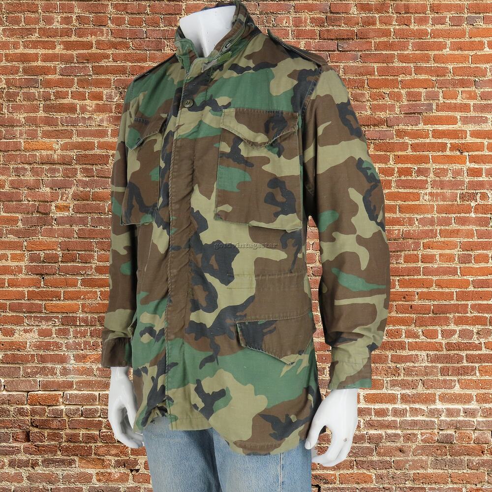 80s Camo Military Jacket S: Urban-Ready, Tactical Trend